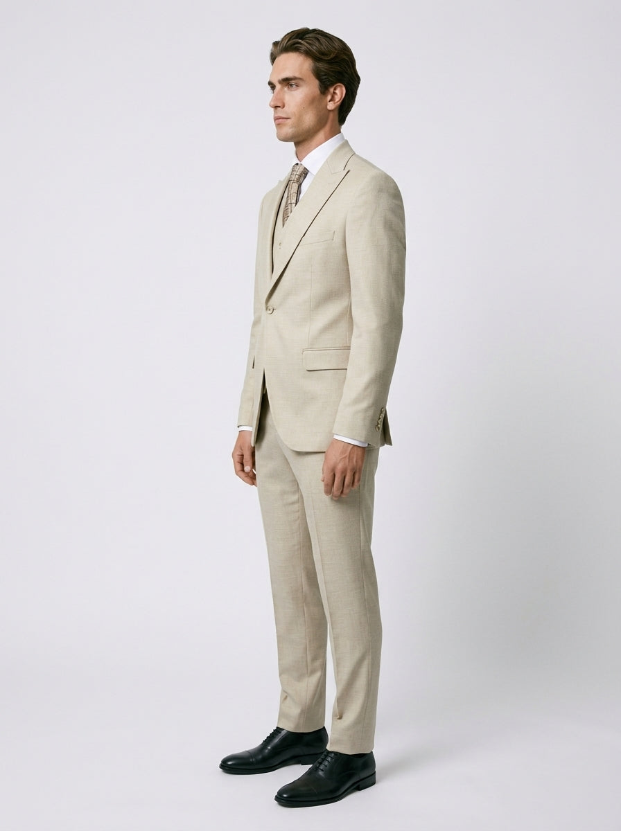 Riccardo - Beige Heren Pak
